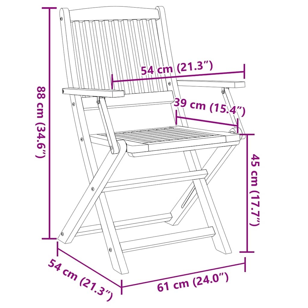 vidaXL Tuinstoelen 4x Inklapbaar Massief Acaciahout - 61% Korting!