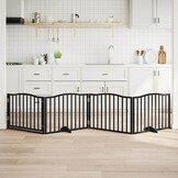 vidaXL Hondenhek 4-Panel 320cm Populierenhout Zwart - 40% Korting