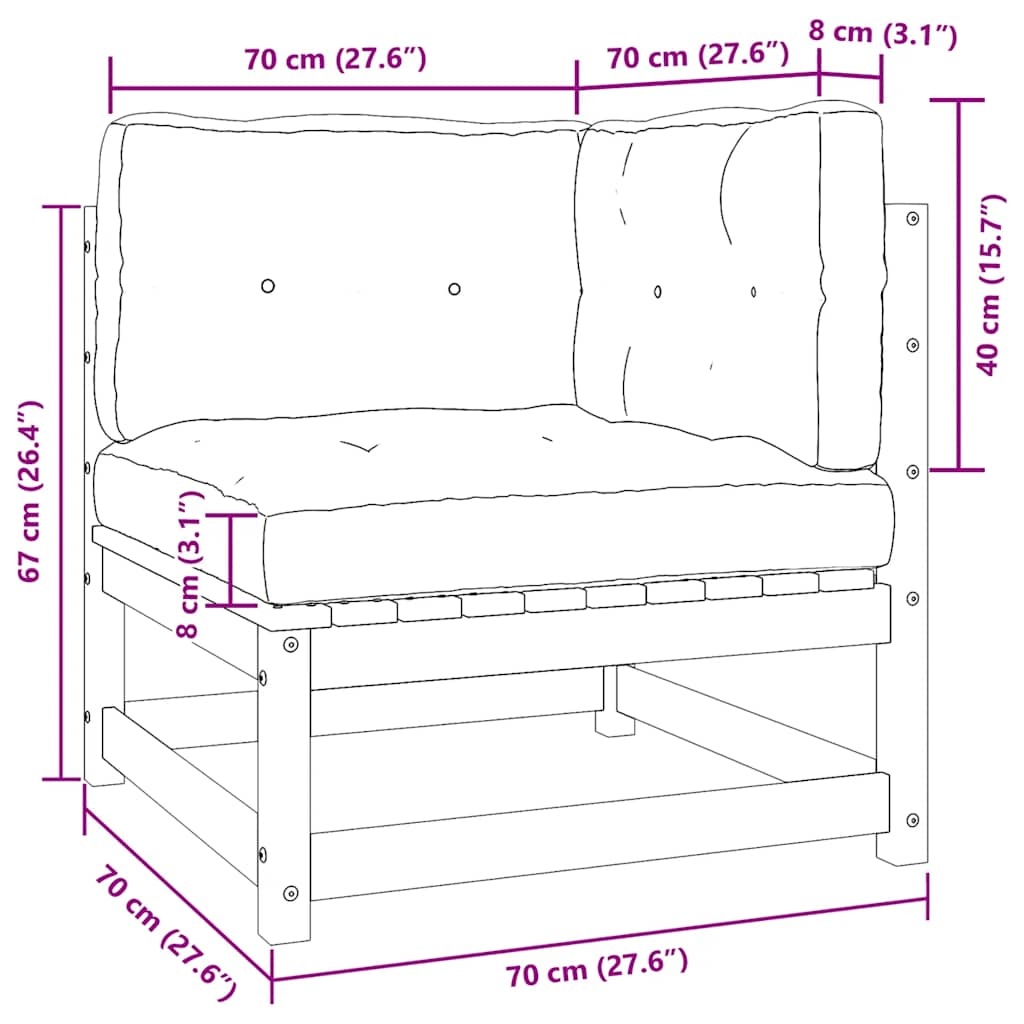 vidaXL Tuinhoekbank Grenenhout + Kussens - 51% Korting!