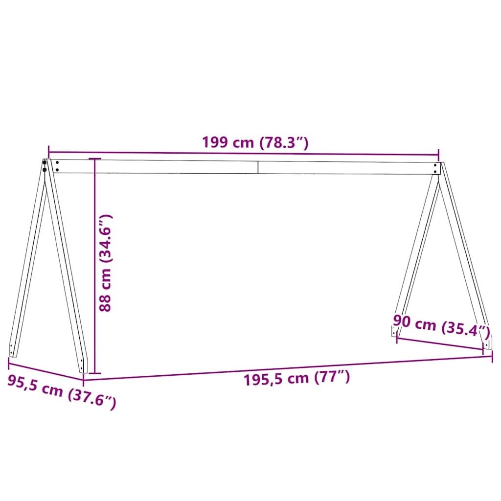 vidaXL Kinderbedhuisje Grenenhout 199x95,5x88 cm - 35% Korting!