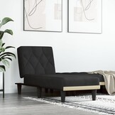 vidaXL Chaise longue fluweel zwart - 40% Korting