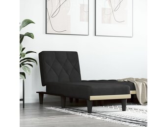 vidaXL Chaise longue fluweel zwart - 40% Korting
