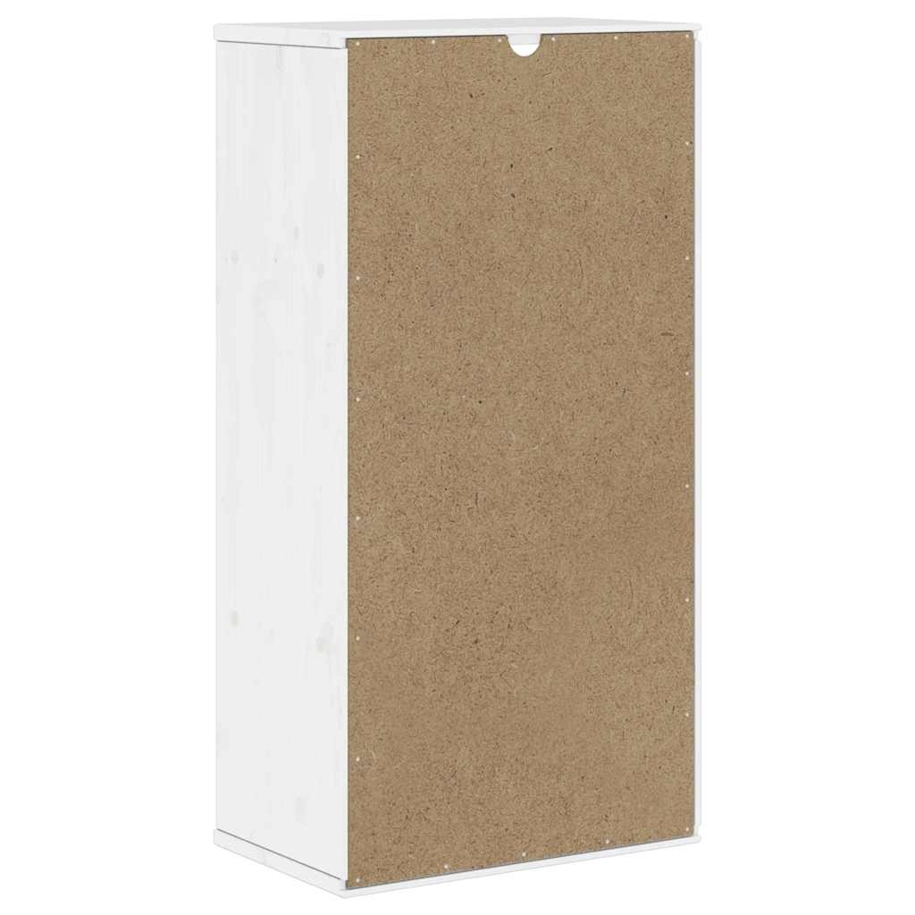 vidaXL Bijzetkast ODDA - 40x24x79 cm - Massief Grenenhout Wit - Nu 55% Korting!