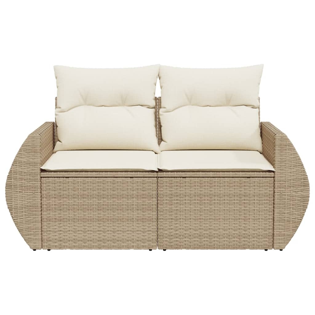 vidaXL Tuinbank 2-zits met kussens (Poly Rattan Beige) - 51% Korting!