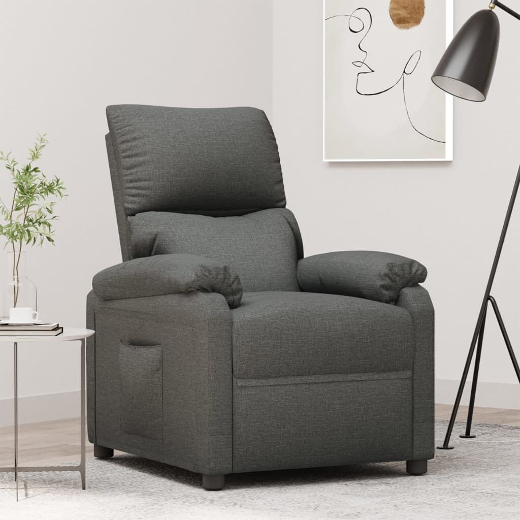 vidaXL Fauteuil Verstelbaar Stof Donkergrijs - 40% Korting!