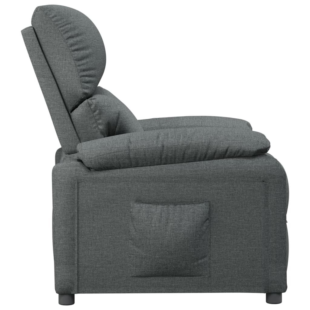 vidaXL Fauteuil Verstelbaar Stof Donkergrijs - 40% Korting!