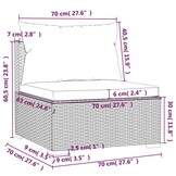 vidaXL Middenbank Poly Rattan Bruin - 51% Korting!