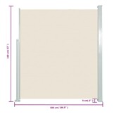 vidaXL Uittrekbaar Windscherm 160x500cm Crème - 59% Korting!