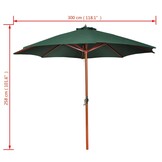 vidaXL Parasol 258 cm groen - 49% Korting!