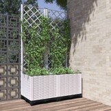 Plantenbak met latwerk 80x40x136 cm wit - 46% korting!