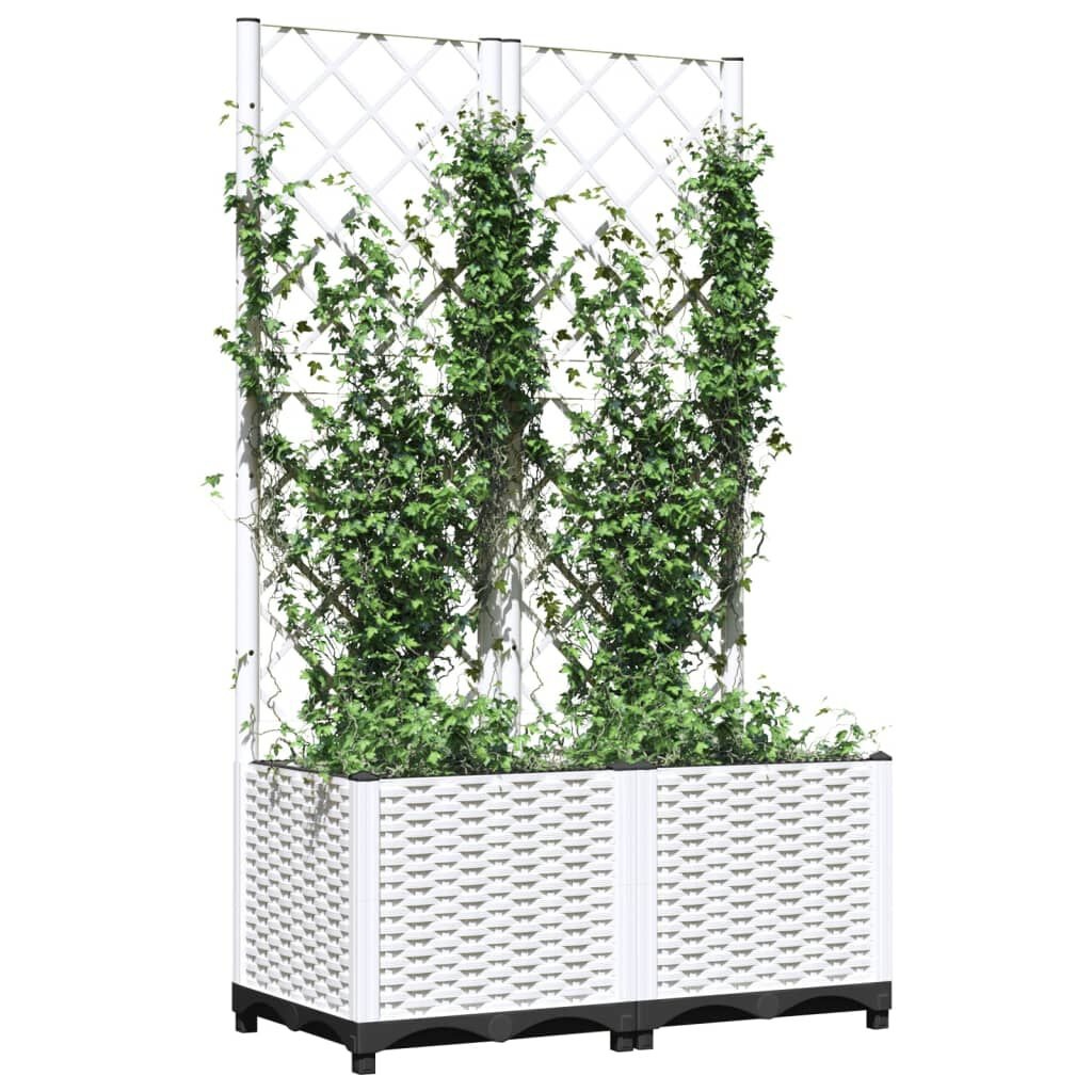 Plantenbak met latwerk 80x40x136 cm wit - 46% korting!