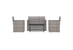 vidaXL Loungeset Poly Rattan Grijs - 51% Korting!