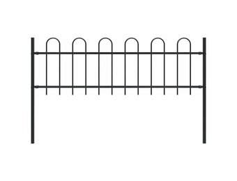 vidaXL Tuinhek Staal Zwart - 1.8m - 55% Korting!