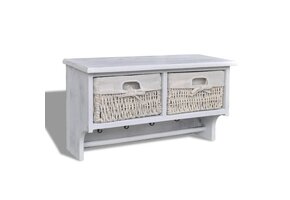 vidaXL Wandschap Paulowniahout Wit - 40% Korting