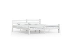 vidaXL Massief Grenenhouten Bedframe Wit 180x200 cm - 40% Korting