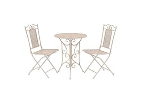 vidaXL Bistroset Staal Wit - 3-Delig - 55% Korting