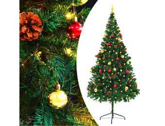 VidaXL Kerstboom 210cm Groen met Verlichting & Ballen - 41% Korting!