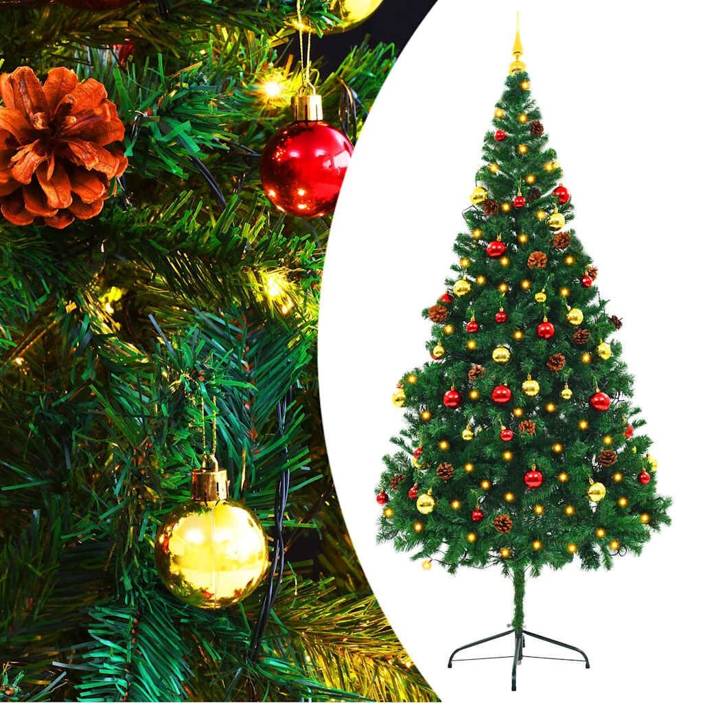 VidaXL Kerstboom 210cm Groen met Verlichting & Ballen - 41% Korting!