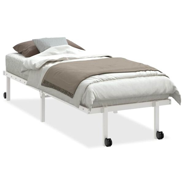 vidaXL Opvouwbaar Bedframe Staal Wit 75x190 cm - 55% Korting