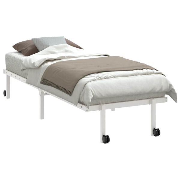 vidaXL Opvouwbaar Bedframe Staal Wit 75x190 cm - 55% Korting