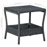 vidaXL Tuintafel Poly Rattan Donkergrijs - Nu 65% Korting!