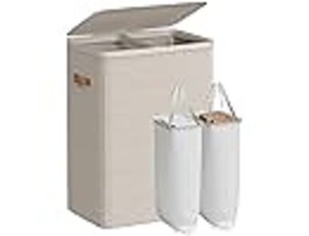 SONGMICS Cappuccino Beige Wasbak met 2 Compartimenten | 46% Korting