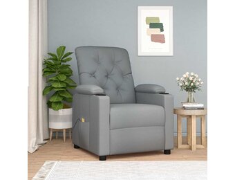 vidaXL Massagestoel stof lichtgrijs - 40% Korting