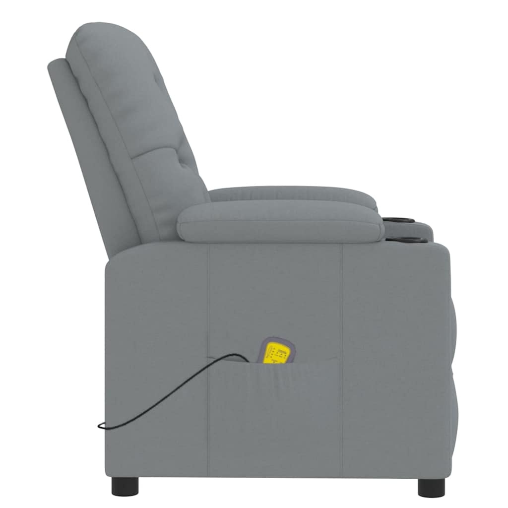vidaXL Massagestoel stof lichtgrijs - 40% Korting