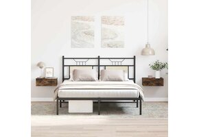 vidaXL Nachtkastjes 2 st zwevend 40x30x15cm bewerkt hout gerookt eiken