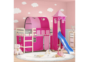 vidaXL Hoogslaper Gordijnset & Toren Roze - 91% Korting!