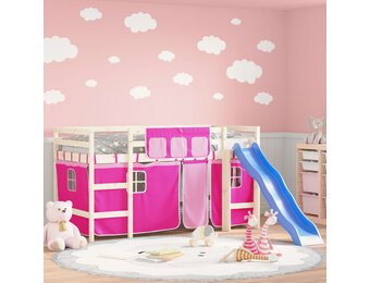 vidaXL Gordijnen Hoogslaper Polyester Roze (56% Korting)