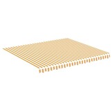 vidaXL Vervangingsdoek Luifel 4x3,5m Geel/Wit - 46% Korting!
