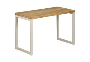 vidaXL Eettafel 115x55x76 cm massief mangohout en staal
