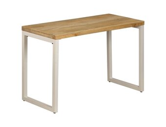 vidaXL Eettafel Massief Mangohout & Staal (115x55x76cm) - 46% Korting!