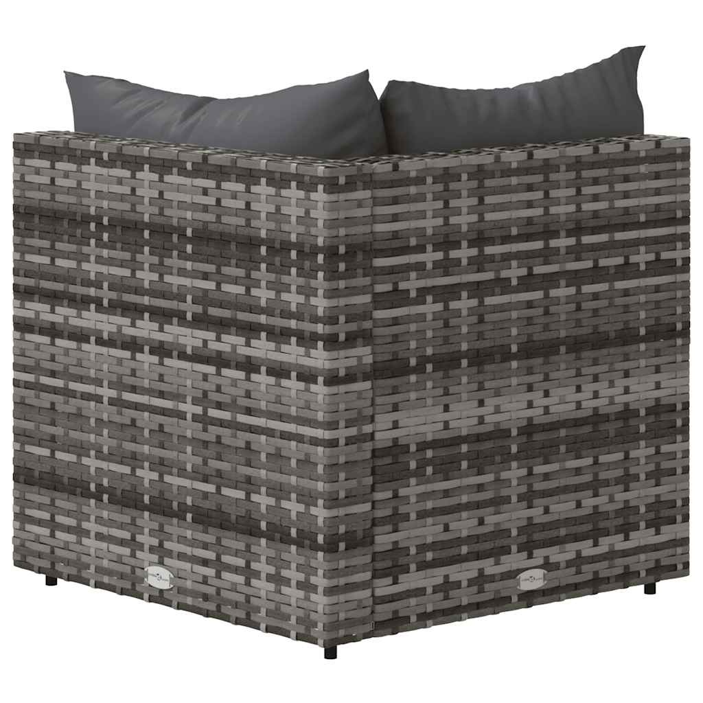 vidaXL Tuinhoekbank Poly Rattan Grijs (56% Korting)