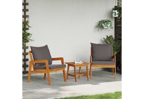 vidaXL Tuinstoel met kussen 2x - Massief acaciahout - Bruin - Nu 46% KORTING!