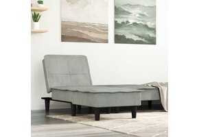vidaXL Chaise longue fluweel lichtgrijs - 55% korting!