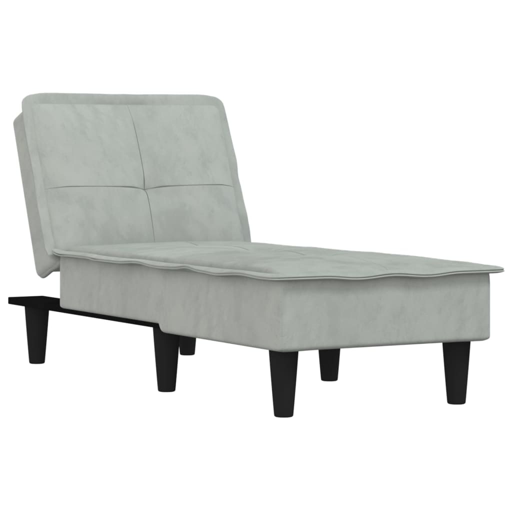 vidaXL Chaise longue fluweel lichtgrijs - 55% korting!
