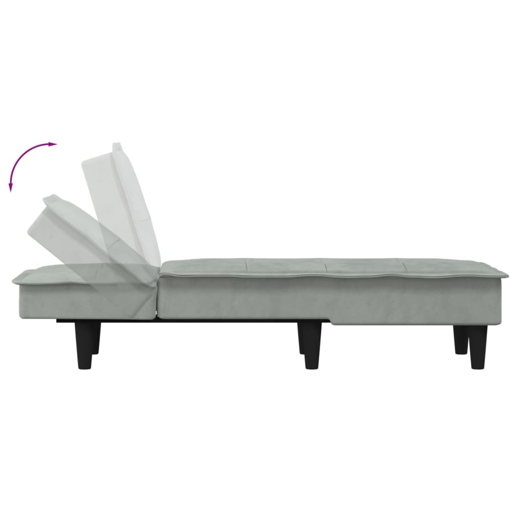 vidaXL Chaise longue fluweel lichtgrijs - 55% korting!