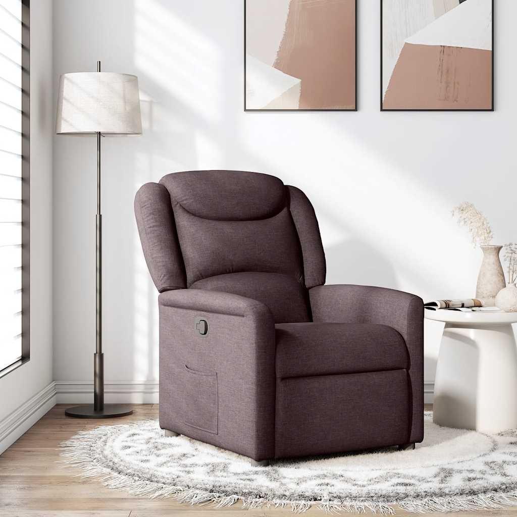 vidaXL Fauteuil verstelbaar stof donkerbruin - 57% korting!
