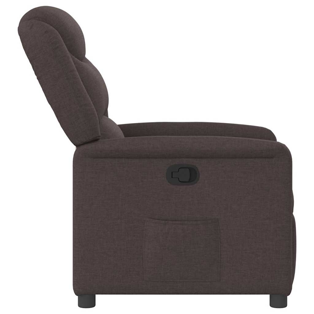 vidaXL Fauteuil verstelbaar stof donkerbruin - 57% korting!