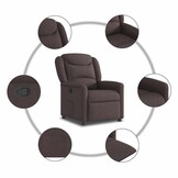 vidaXL Fauteuil verstelbaar stof donkerbruin - 57% korting!