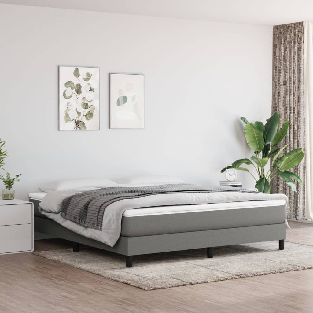 vidaXL Bedframe Stoffen Donkergrijs 180x200 cm - 55% Korting!