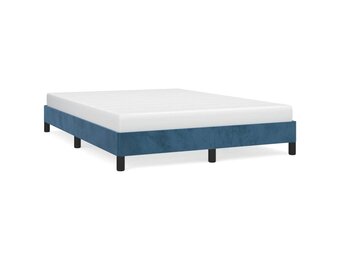 vidaXL Bedframe Fluweel Donkerblauw 140x200 cm - 55% Korting!