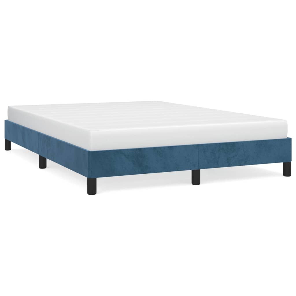 vidaXL Bedframe Fluweel Donkerblauw 140x200 cm - 55% Korting!