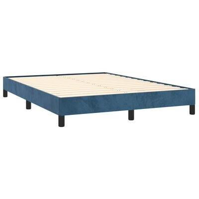 vidaXL Bedframe Fluweel Donkerblauw 140x200 cm - 55% Korting!