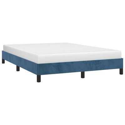 vidaXL Bedframe Fluweel Donkerblauw 140x200 cm - 55% Korting!