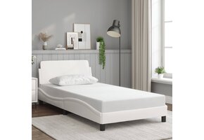 vidaXL Bedframe Kunstleer Wit 100x200 cm - 46% Korting!