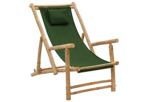 vidaXL Terrasstoel bamboe/canvas groen - 64% Korting!