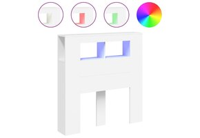 vidaXL Hoofdeinde met LED - Bewerkt Hout - Wit | Nu 47% Korting!